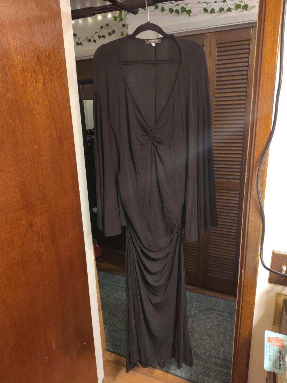 Classic Black Maxi Dress with Twist Front